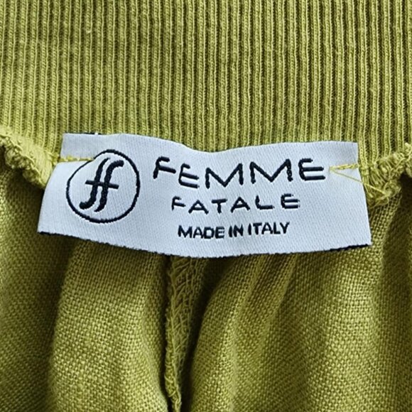 Femme Fatale green 100% linen skirt - Picture 12 of 16